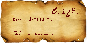 Orosz Éliás névjegykártya